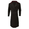 thumbnail image 1 of Plus Size Fall/Winter Woolen Long Coat For Thickened Double Trench Coat Black XL, 1 of 4