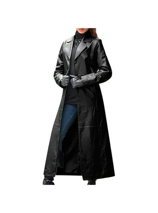 ジャケット・アウター 6(ROKU) FAKE LEATHER TRENCH COAT 6(ROKU) FAKE LEATHER TRENCH COAT PU Belted Trench Coat