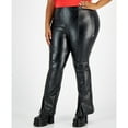 thumbnail image 1 of Tinseltown Women's Plus Size Slit-Cuff Flare-Leg Pants Black 1X B4HP, 1 of 3