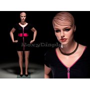 Plus Size Female Mannequin with Molded Hair and Metal Base   Fleshtone Fiberglass Display   MZ-AVIS2