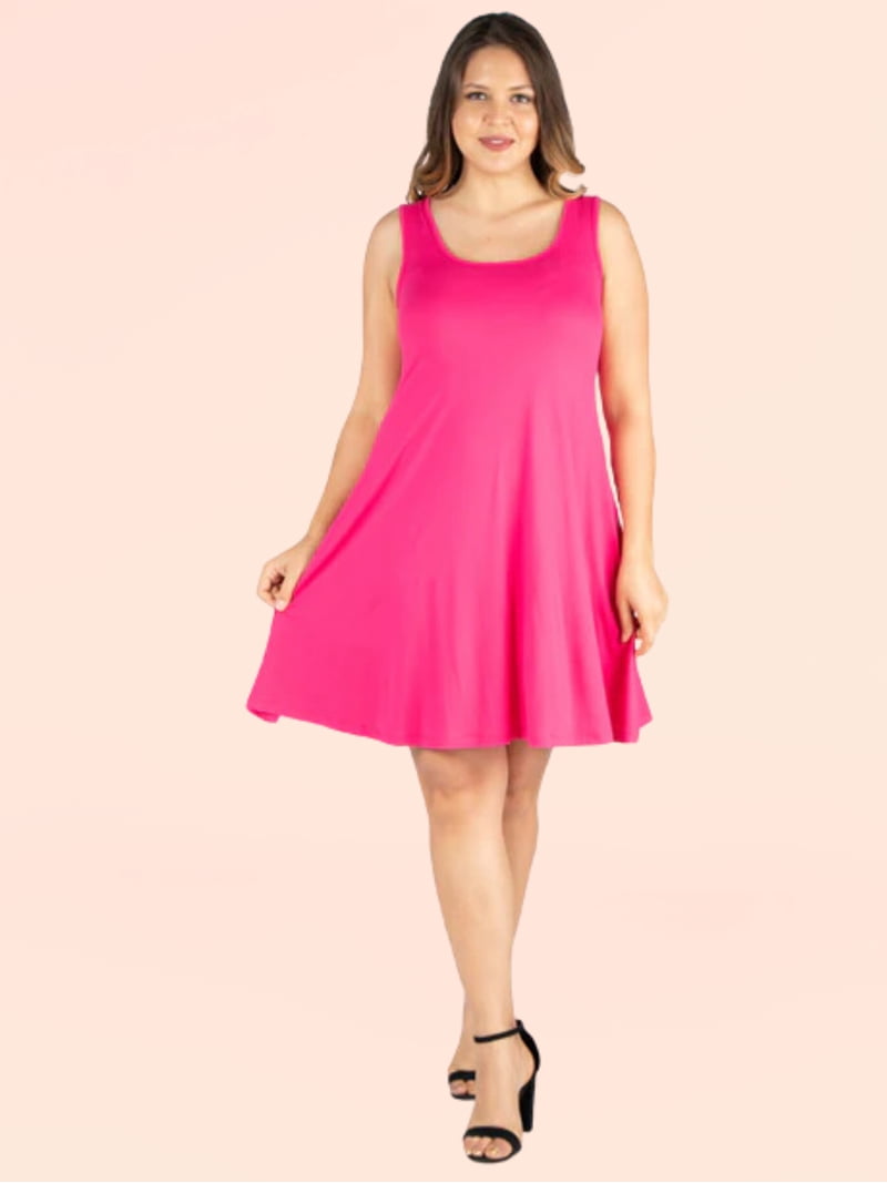 plus size flare mini dress Women Plus Size Solid Red Square Neck Tie-Up Caged Back Crepe Fit & Flare  Mini Dress