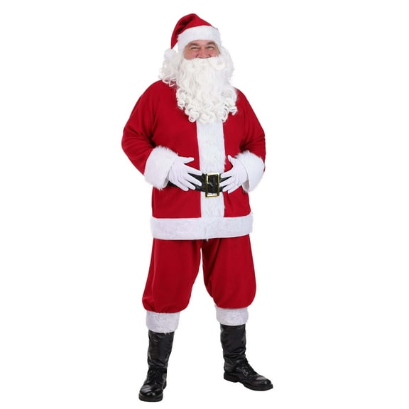 Plus Size Flannel Santa Claus Costume for Men