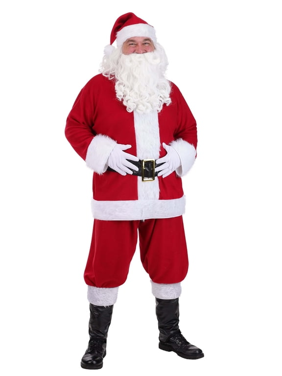 Plus Size Flannel Santa Claus Costume for Men