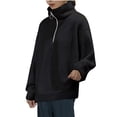thumbnail image 1 of Plus Size Fleece Jackets for Womens Winter Warm Fashion Loose Half Zip Pullover Hoodie Women's Long Sleeve Hoodless Casual Coat/jacket, 1 of 7