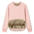 thumbnail image 1 of Plus Size Fleece Pullover for Women Round Neck Long Sleeve Warm Sweatshirt Winter Solid Casual Tops, 1 of 5