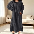thumbnail image 1 of Plus Size Fleece Robe For Women, Long Warm Bathrobe & Nightgown, Extended Winter Loungewear For Lounging At Home Gray M, 1 of 9