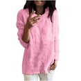 thumbnail image 1 of Plus Size Fleece Tops for Women Winter Cozy Warm Crew Neck Solid Color Sweatshirts Casual Loose Pullover Long Sleeve(Pink,XL), 1 of 6