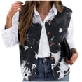thumbnail image 1 of Plus Size Fleece Vest for Women Crewneck Fuzzy Button Front Sleeveless Jackets Fall Loose Fit Trendy Casual Tops Gray 2XL, 1 of 5
