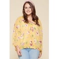 thumbnail image 1 of Plus Size Floral Chiffon Sheer Surplice Top, 1 of 9
