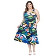 thumbnail image 1 of Plus Size Floral Fit N Flare Pocket Dress, 1 of 3