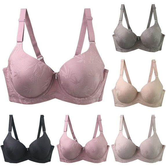 Plus Size Floral Lace Bra Thin Underwire Lift Support Compression Cups Comfortable Women's Daily Wear and Sleepwear Undergarment Beige,100C