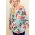 thumbnail image 1 of Plus Size Floral Printed Venezia One Shoulder Fashion Top 1XL, 1 of 7