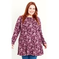 thumbnail image 1 of Plus Size Floral Tunic Top Red 26W28W, 1 of 5