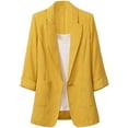 thumbnail image 1 of Plus Size Formal Coat for Women Mid-Length Casual Loose Vintage Lady Business Blazer Suit Coats Slim Fit Solid Color Careerwear Office Work Casual Blazers, 1 of 3