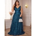 thumbnail image 1 of Plus Size Formal Dresses for Women with Embroidery Sequin and V-Neck, A-Line Maxi Dress for Wedding and Cocktail, 1 of 6