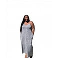 thumbnail image 1 of Plus Size French Terry Spaghetti Strap Maxi Dress, 1 of 7