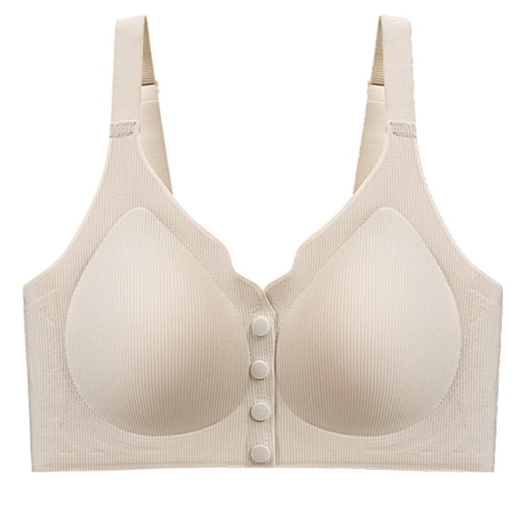 Plus Size Front Closure Bras for Women Seamless Wireless Push up Supportive Convenient Bralettes