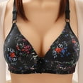 thumbnail image 1 of Plus Size Full-Coverage Bra for Women Fashion Bowknot Printing Comfortable Hollow Out Bra Underwear No Rims Present for Women Up to 65% off, 1 of 3