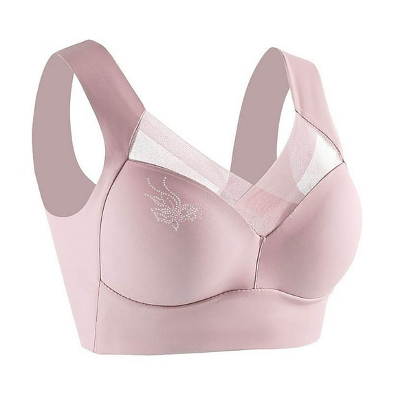 Plus Size Full Coverage Support Bras Push Up Bras for Women Comfort Seamless Breathable No Underwire Bralette Bras Posture Correcting Bra for Seniors Full Coverage Soft Everyday Bra