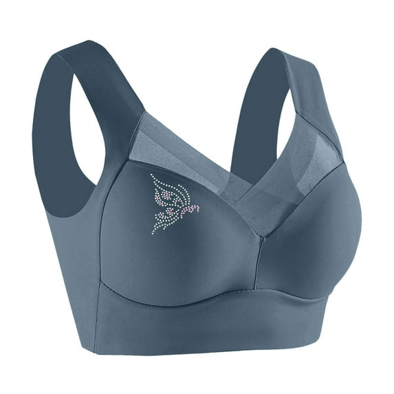 Plus Size Full Coverage Support Bras Push Up Bras for Women Comfort Seamless Breathable No Underwire Bralette Bras Posture Correcting Bra for Seniors Full Coverage Soft Everyday Bra