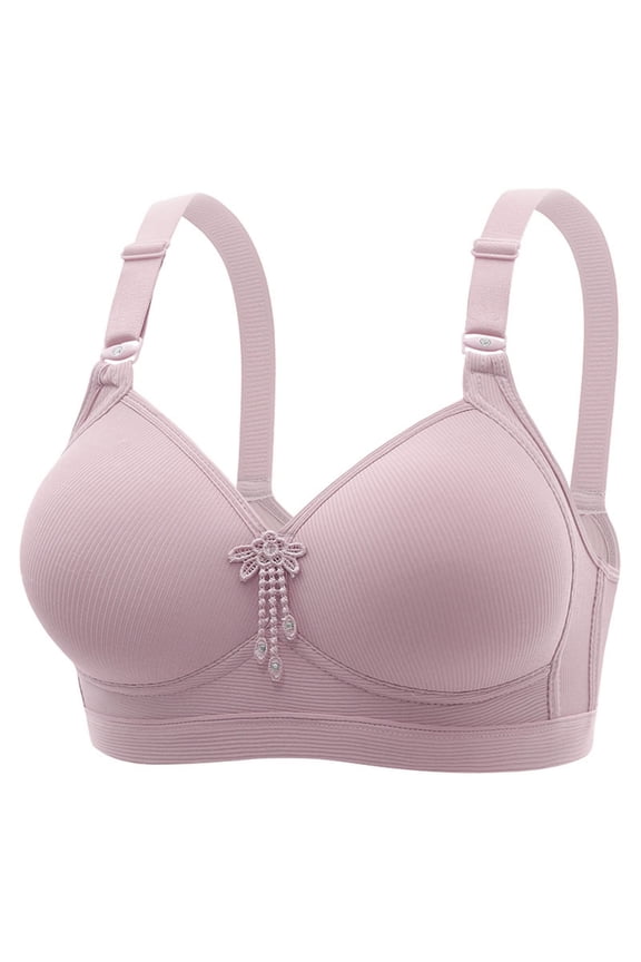 Plus Size Full Cup No Underwire Bras, Full Support Bralettes for Women, Push up Breathable Comfortable Bra