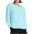 thumbnail image 1 of Plus Size Fuzzy Sweater Womens Winter Fluffy Pullover Jumper Sweaters Cute Loose Crewneck Fall Warm Tops Sky Blue, M, 1 of 3