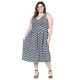 thumbnail image 1 of Plus Size Geometric Fit N Flare Pocket Dress, 1 of 3