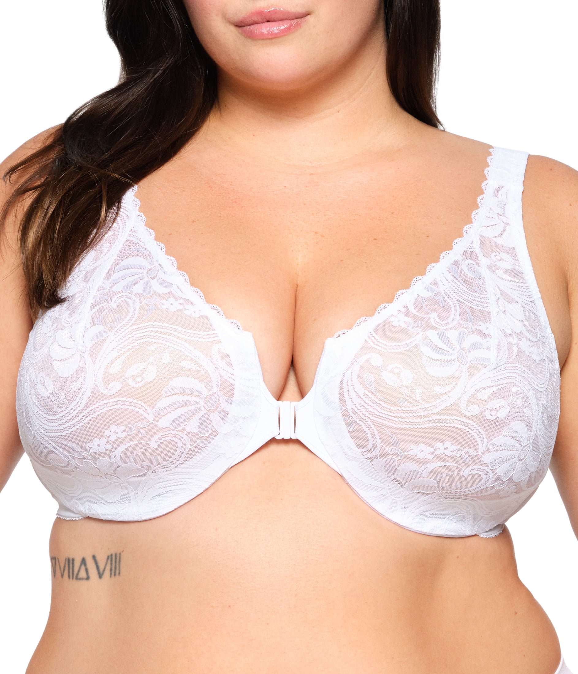 Glamorise WonderWire Front-Closure Stretch Lace Underwire Bra 9245 (Women's & Women's Plus)