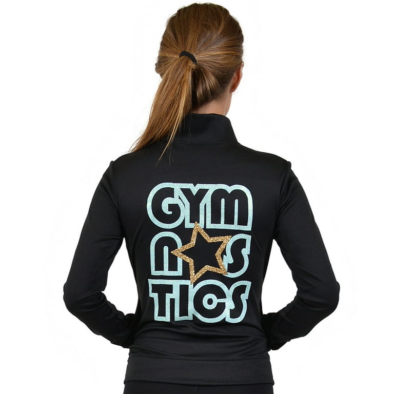 Plus Size Glitter Gymnastics Jacket X Large 12 14 Gold Mint