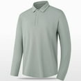 thumbnail image 1 of Plus Size Golf Shirts for Men Long Sleeve Button Collared Tshirts Shirt Big & Tall M-5X Casual Solid Stretchy Pullover Slim Breathable Workout Tops, 1 of 8
