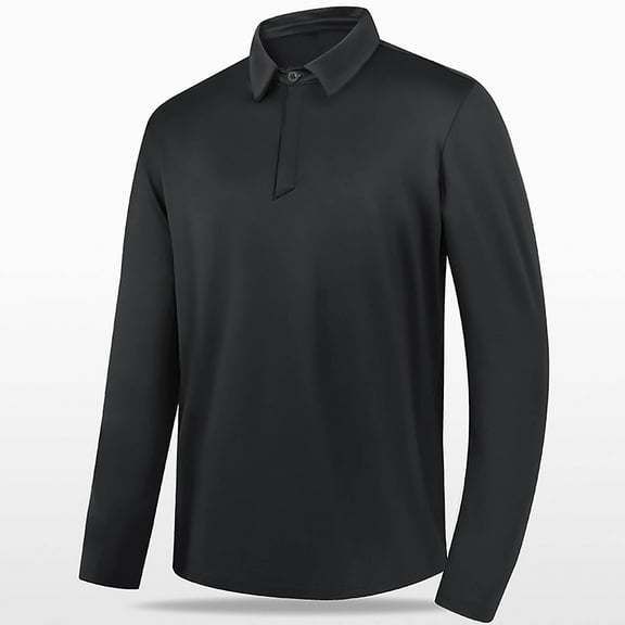 Plus Size Golf Shirts for Men Long Sleeve Button Collared Tshirts Shirt Big & Tall M-5X Casual Solid Stretchy Pullover Slim Breathable Workout Tops