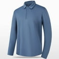 thumbnail image 1 of Plus Size Golf Shirts for Men Long Sleeve Button Collared Tshirts Shirt Big & Tall M-5X Casual Solid Stretchy Pullover Slim Breathable Workout Tops, 1 of 8