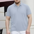 thumbnail image 1 of Plus Size Golf Shirts for Men M-5X Big & Tall Cotton Short Sleeve T-Shirts Button Collared Pullover Slim Solid Color Workout Tees Tops, 1 of 8