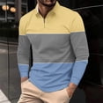 thumbnail image 1 of Plus Size Golf Shirts for Mens Big & Tall S-5X Long Sleeve Tshirts Shirt Mens Casual Color Block Pullover Zipper Collared Athletic Workout Tees Tops, 1 of 5