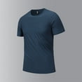 thumbnail image 1 of Plus Size Gym T-Shirts for Men L-5X Big & Tall Short Sleeve Crewneck T Shirts Casual Solid Stretchy Slim Pullover Athletic Workout Tees Tops, 1 of 8