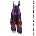 thumbnail image 1 of Plus Size Halloween Boho Overalls for Women Floral Print Linen Jumpsuits 2026 Spaghetti Strap Rompers, 1 of 7