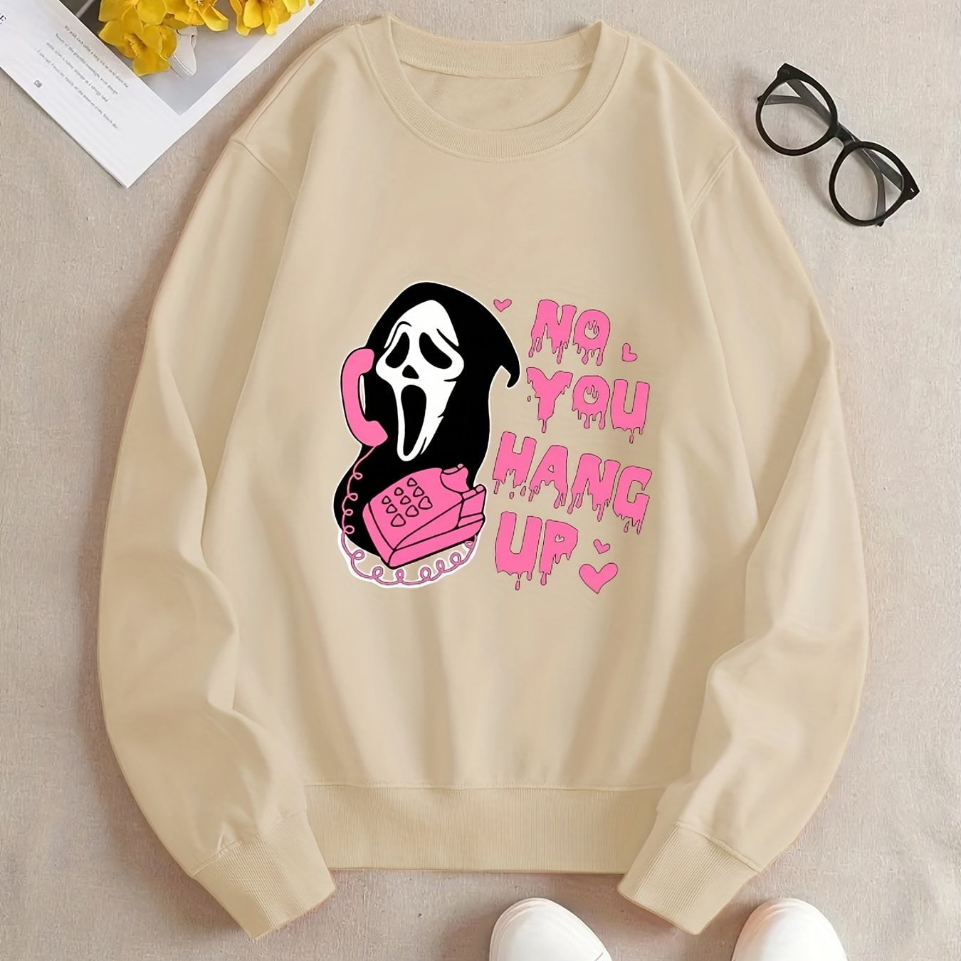 Plus size slogan sweatshirt sale