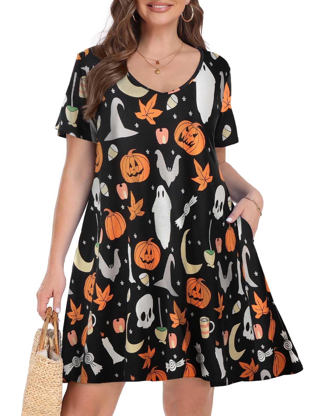 Women S Sleeveless Pockets Casual Swing T Shirt Short Dresses