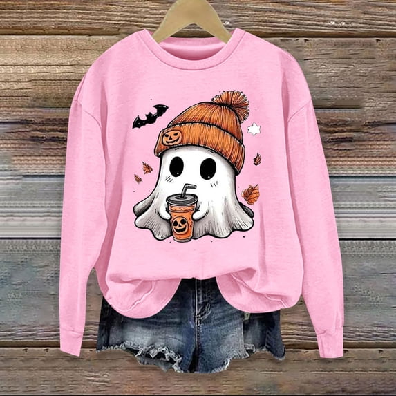 Plus Size Halloween Hoodie for Women Oversized Pullover with Funny Print, Fall Fashion Sweatshirt for Party