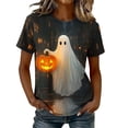 thumbnail image 1 of Plus Size Halloween Shirts for Women Short Sleeve Spooky Season Loose Fit Tops Cute Funny Comfort Ghost Graphic T Shirt, 1 of 5