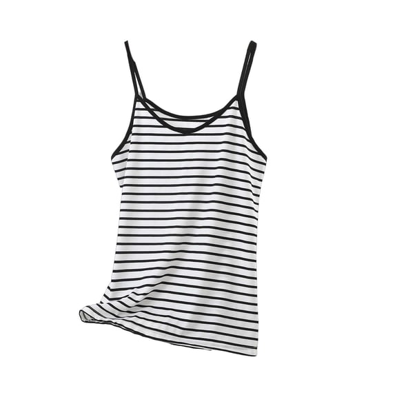 Plus Size Halter For Women Stripes Spaghetti Strap V Neck Tank Tops Casual Loose Stylish Basic Camisoles (4XL, Black)