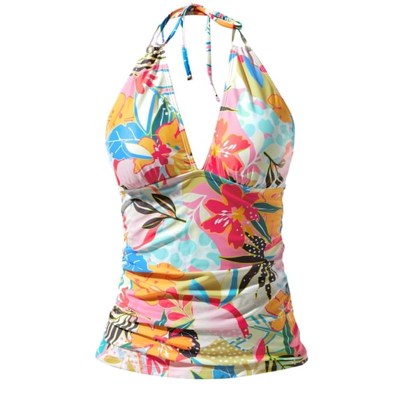 Plus Size Halter Neck Bikini High Waisted Swimwear Two Piece Bathing Suit Tummy Control Beach Pool Swimsuit Mint Green