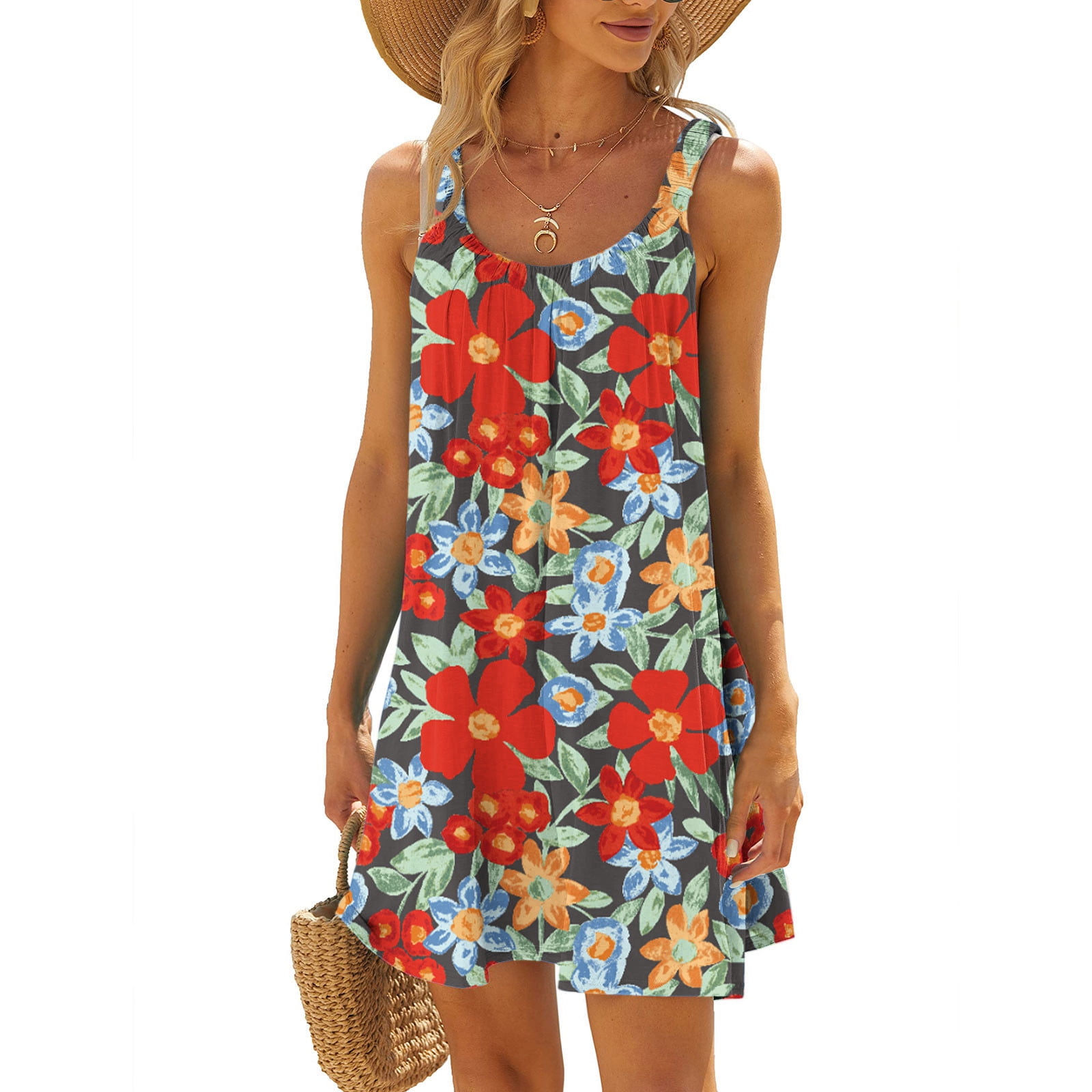 Bohemia Printed Backless Round-neck Vacation Dresses Bohemia Printed Backless Round-neck Vacation Dresses
