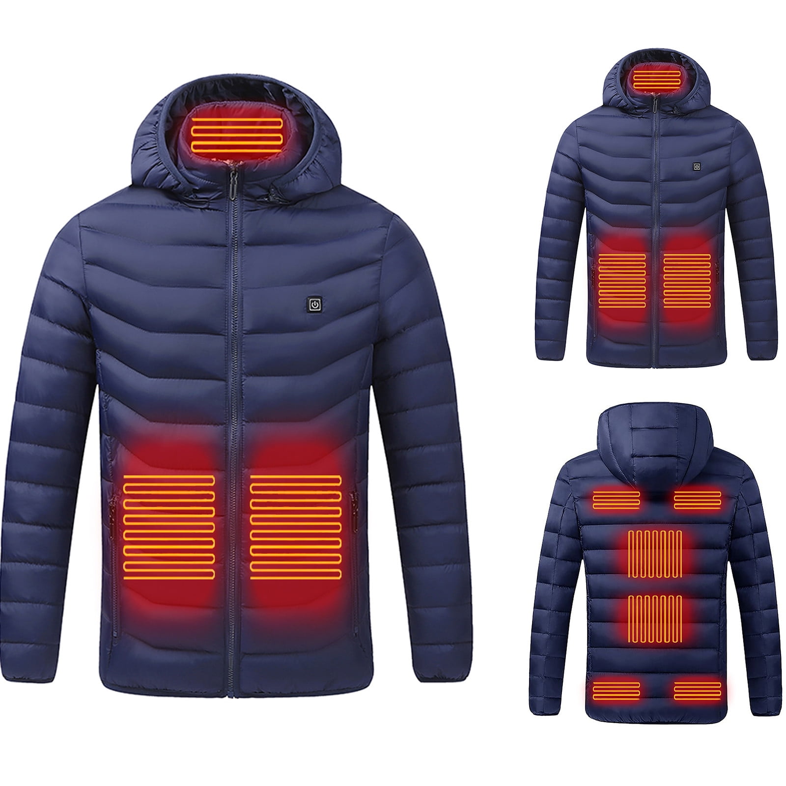 Plus Size Heated Jackets for Men Outdoor Warm Clothing Heated For Riding Skiing Fishing Charging Via Heated Coat