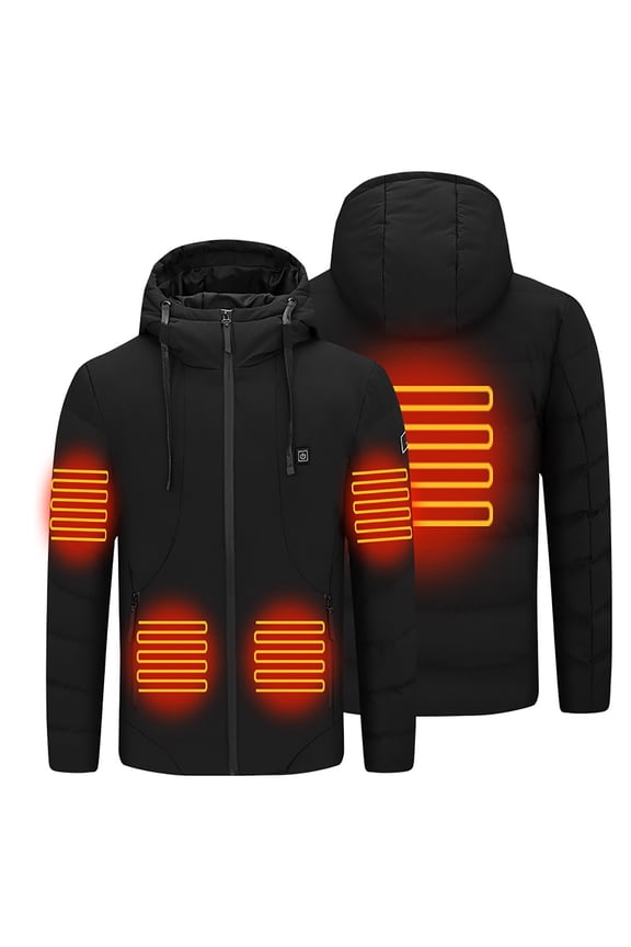 Plus Size Heated Jackets for Men Outdoor Warm Clothing Heated For Riding Skiing Fishing Charging Via Heated Coat