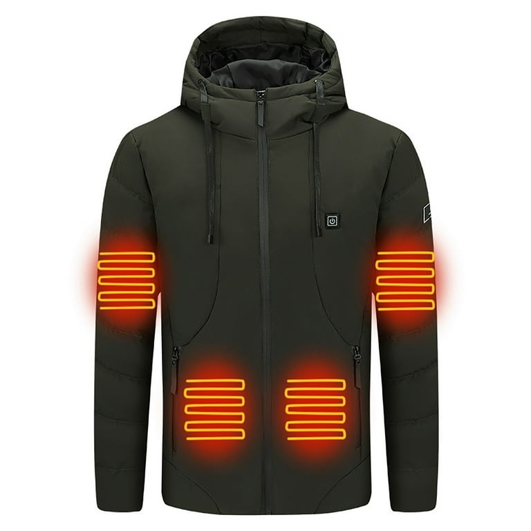 Plus Size Heated Jackets for Men Outdoor Warm Clothing Heated For Riding Skiing Fishing Charging Via Heated Coat