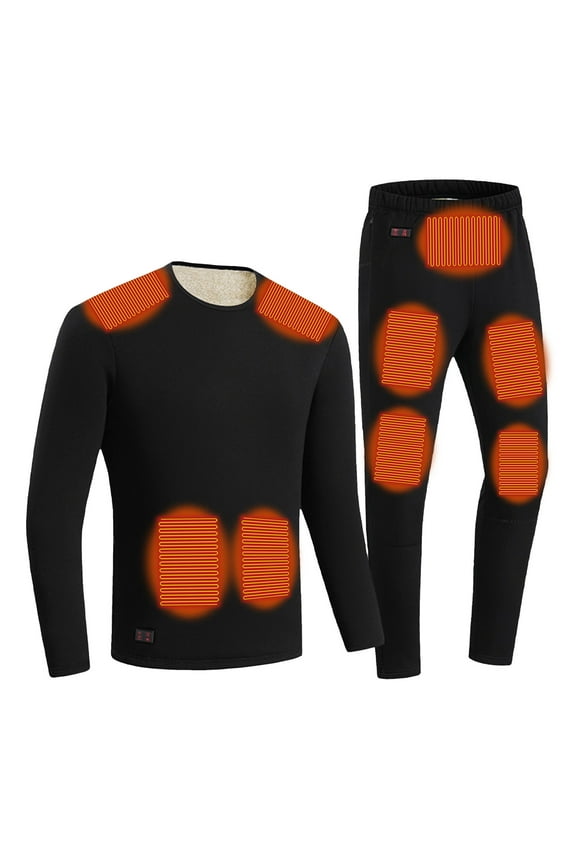 Plus Size Heated Jackets for Men Outdoor Warm Clothing Heated For Riding Skiing Fishing Charging Via Heated Thermal Underwear Set