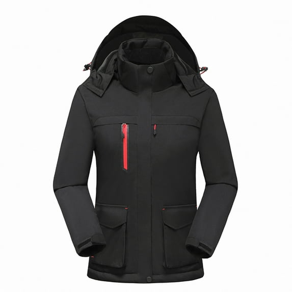 Plus Size Heated Jackets for Men Women's Solid Color Fashion Three Heating Thickened Hooded Charge Coat