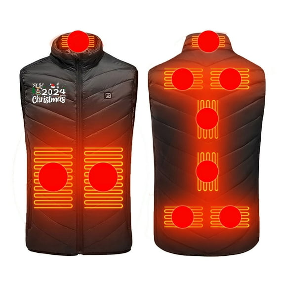 Plus Size Heated Jackets for Women Lightweight Down Coat Men Rechargeable Heated Jacket Winter Coat 2025 Electric Heating Jacket,Black 5,3XL