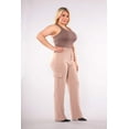 thumbnail image 1 of Plus Size High Rise Straight Leg Cargo Pants - Latte, 1 of 9